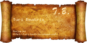 Turi Beatrix névjegykártya